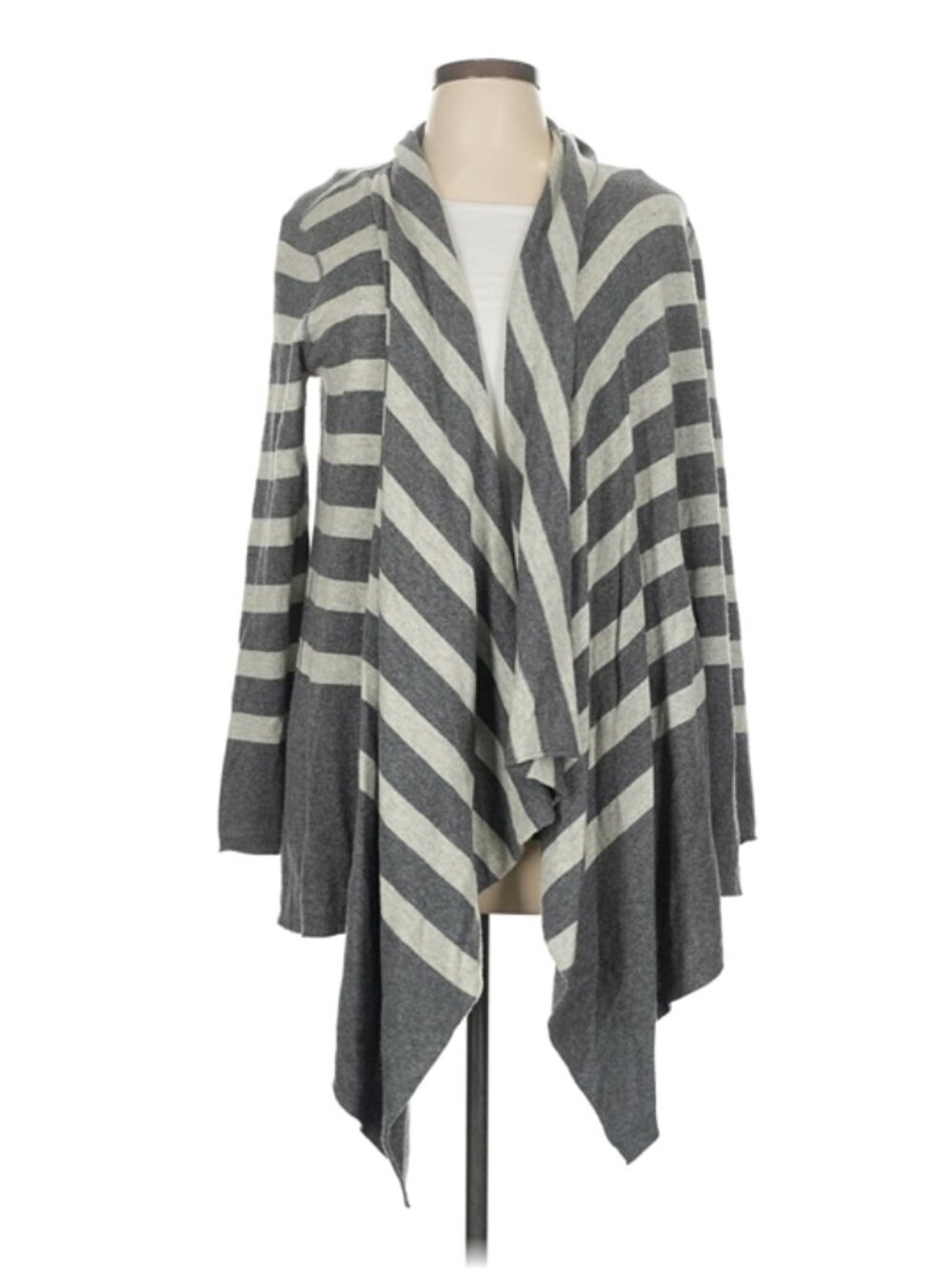 Michael Stars | Derby Gray/Pewter Cascade Cardigan Wrap CS Stripe Sz L NWT